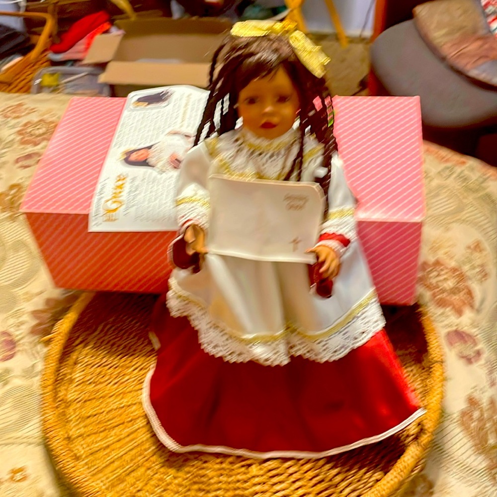 A musical collector doll by Cindy Shaffer